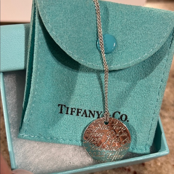 Vintage 2000s Tiffany & Co. Wavy Note Sterling Silver Necklace - Picture 1 of 4